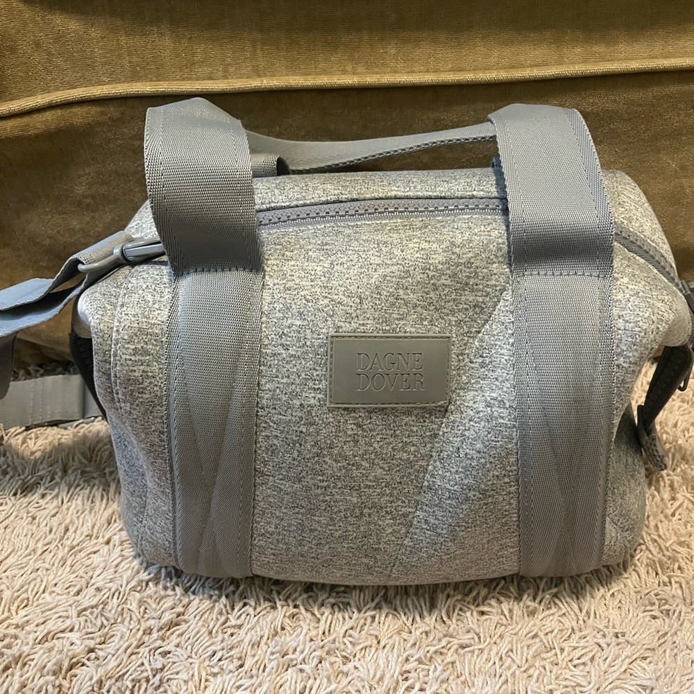 Dagne Dover Gray Duffel Style Handbag- includes shoulder strap